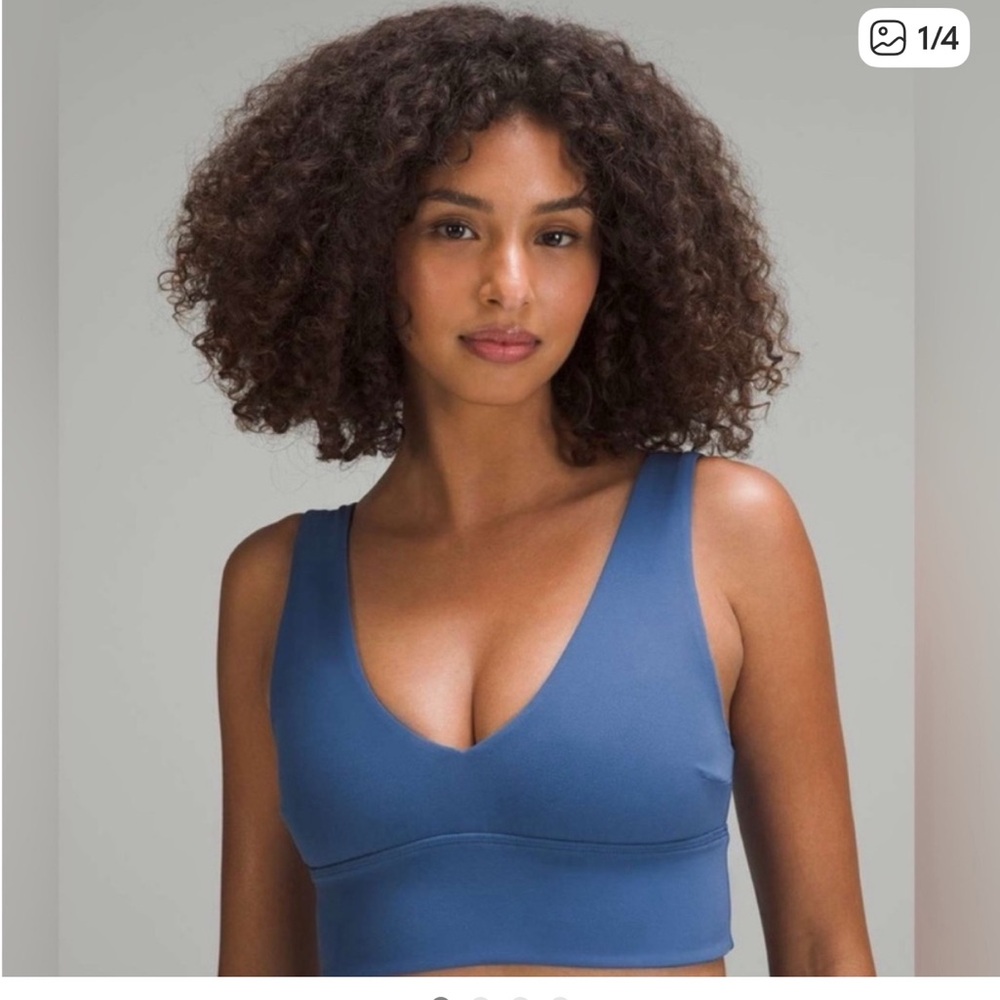 Lululemon v-neck align bra in pitch blue sz 8